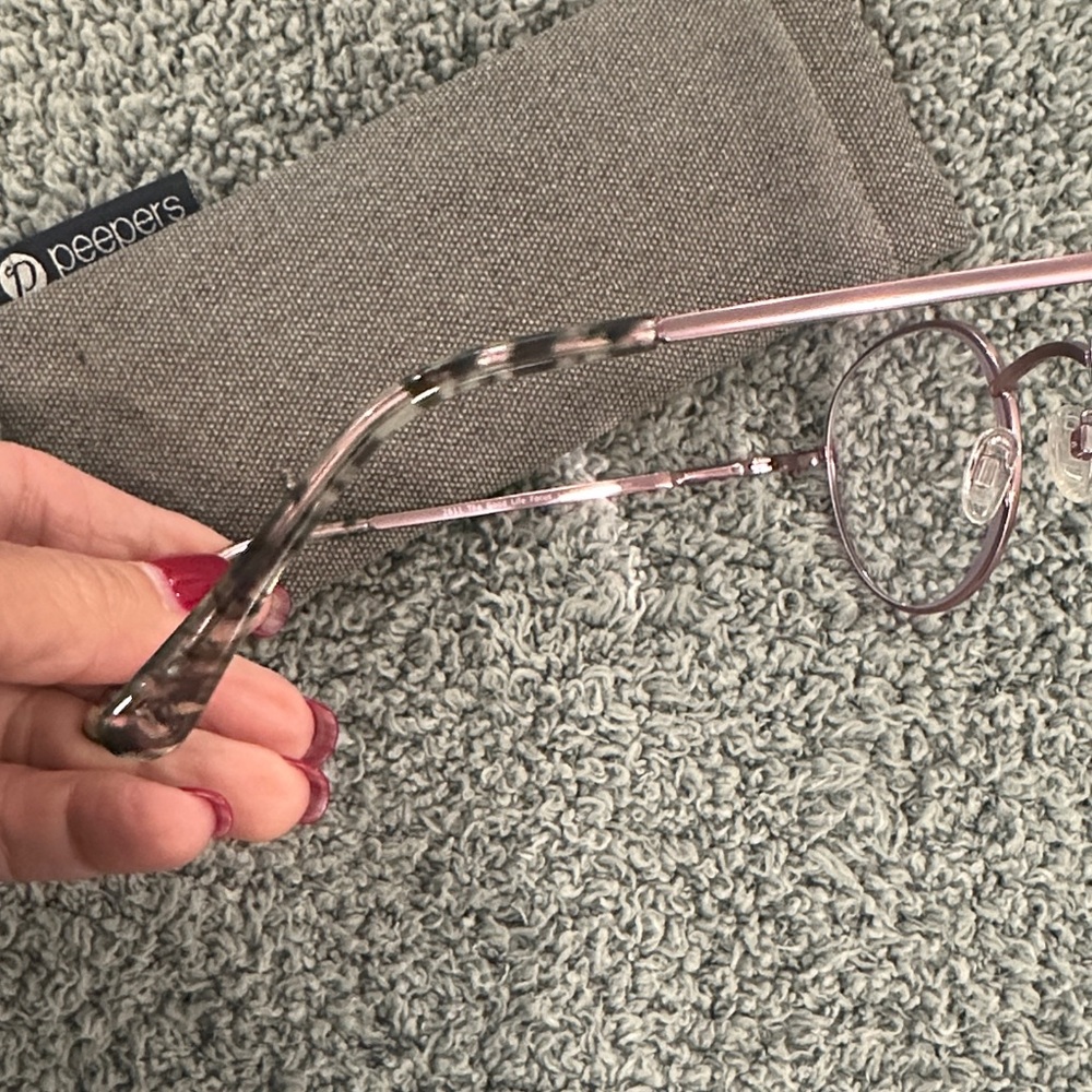 Peepers Metallic Pink Round Glasses—reading glasses - Picture 5 of 6